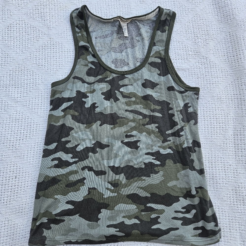 Lucky Brand Juniors Size Small Camo Tank Top Camouflage Green Sleeveless